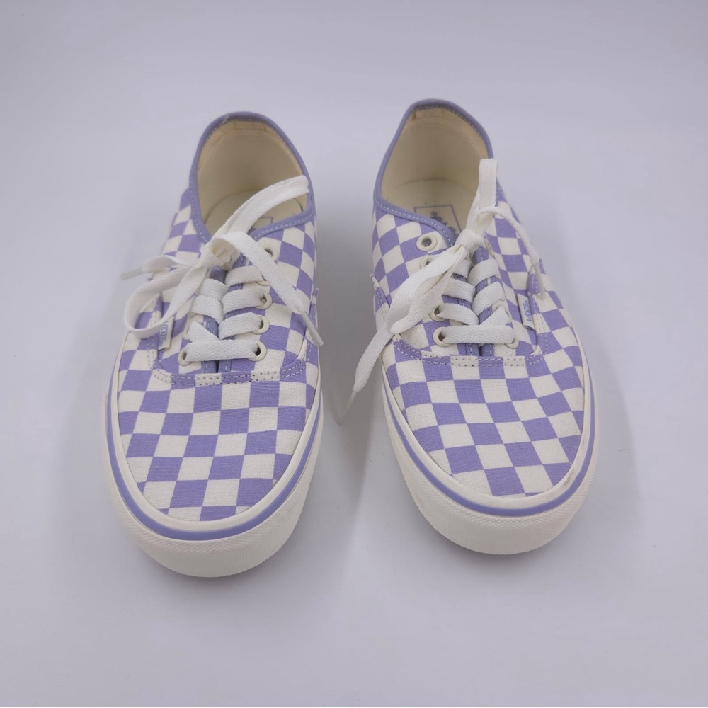 Vans Lavender‎ Lilac and Cream Checkered Shoes Lace Up - Picture 2 of 3